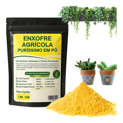 Enxofre Em Pó 99% Puro 5kg Solo Fungos Ácaros Nutre Plantas | MercadoLivre