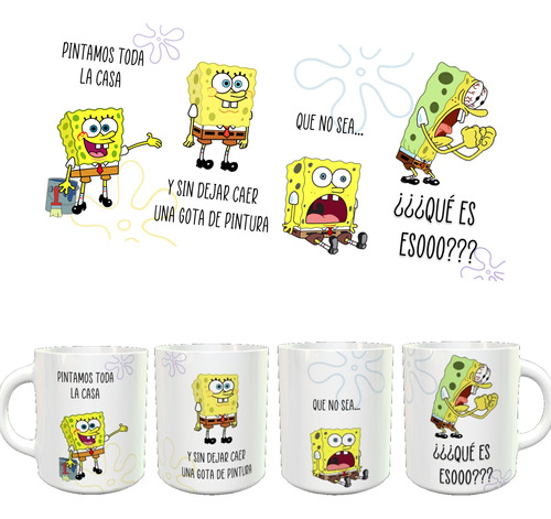 Plantillas Imprimibles Para Sublimar Tazas De Bob Esponja