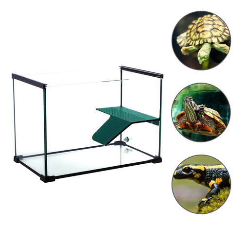 Reptizoo Tortuguero De Lujo 52 L, Cristal, Plataforma, Drena