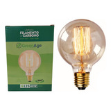 Lampada Filamento De Carbono G125 40w 110v E27 Retrô Vintage Decorativa Branco Quente - Green Age