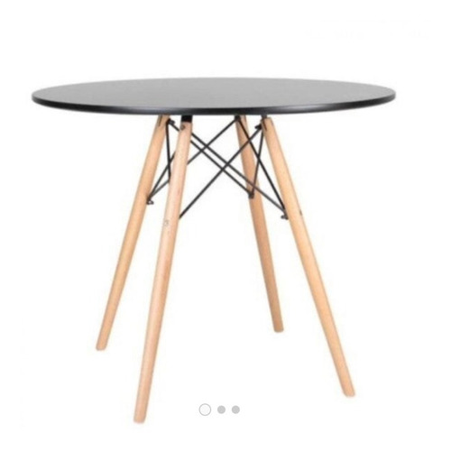 Mesa Charles Eames Eiffel 100cm Redonda Madeira