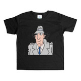 Remera Negra Niños Inspector Gadget R124