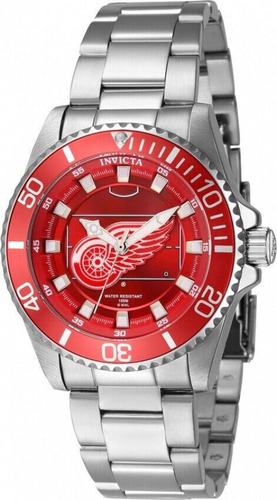 Reloj  42224 Nhl Para Mujer Detroit Esfera Roja De
