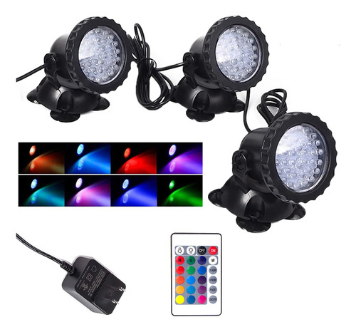 Proyector Que Cambia De Color 36 Led Ip68 Impermeable Regula