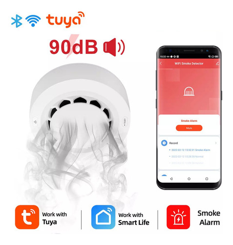 Detector De Humo Inteligente Sistema Wifi Safety Contra