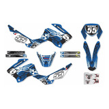 Kit Adesivo Moto Cross Trilha Nxr Bros 150 Tribal Azul Lm103