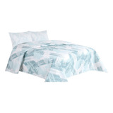 Cubrecama Queen Size 230x250 Cm Quilt Estampado Reversible Con 2 Fundas De Almohada Modelo Maresias