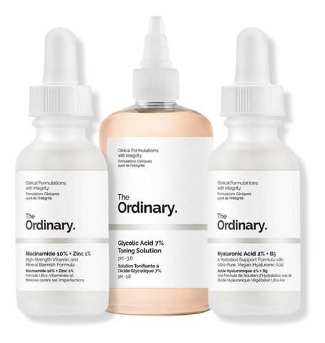 The Ordinary Combo Glicolico + Niacinamide + Hyaluronic Acid