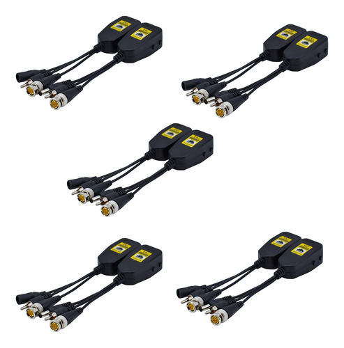 5 Pares 8mp/4k Pasivo Hd Bnc Vdeo Potencia Audio Balun Trans