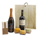 Estuche Madera Regalo Rutini Brut Nature + Malbec + Rapanui