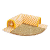 Juego De Juguetes De Cama Y Túnel Para Gatos, Xl Amarillo