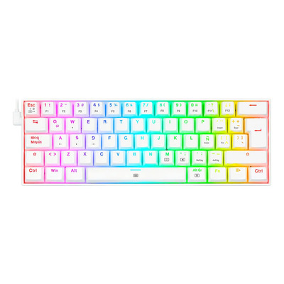 Teclado Mecánico Redragon Dragonborn K630w Blanco Español Red Switch | Meses sin interés