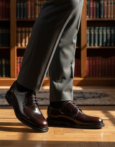 Zapato Hombre Bostoniano Cólor Vino Goodyear Welt Monaco.
