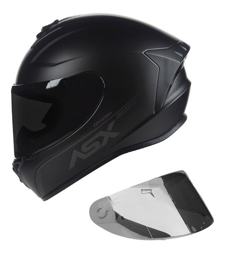 Capacete Asx Draken Vector Monocolor Preto Fosco + Viseira