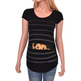 Maternidad Linda Playera De Manga Corta Embarazada Tops [u]