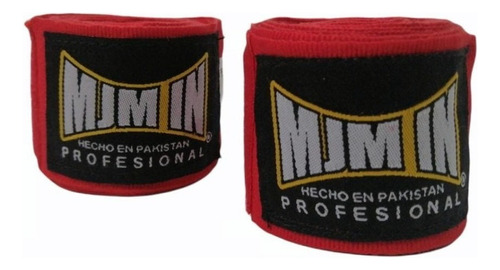 Vendas Para Box Algodón Mma Kick Boxing 4.5 Mts Mjm In Color Rojo