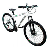 Bicicleta Mountain Bike Lamborghini Aluminio 21 Velocidades Shimano Rodado 29 Suspension Frenos A Disco Color Blanco Talle L Con Pie De Apoyo