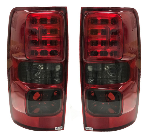 Juego De Faro Trasero C H S 10 12/ad Rojo Con Fume Led