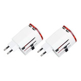 Enchufe Universal Adaptador Viajero Usb 150 Paises Pack X 2