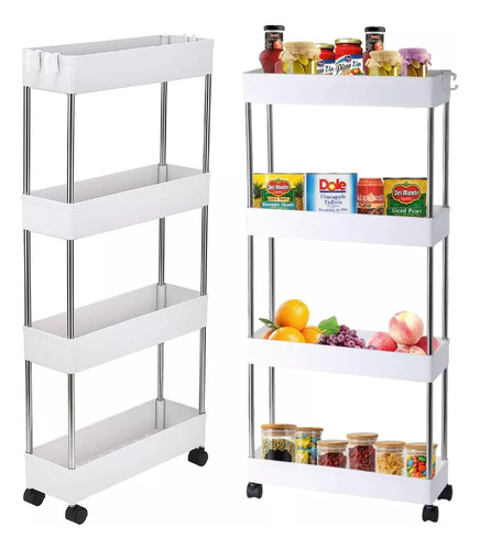 Carrito Organizador De Baño Y Cocina 4 Niveles Con Ruedas