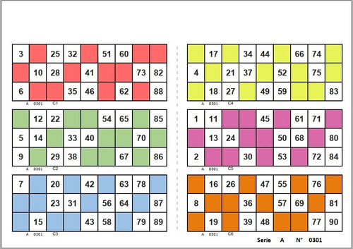 600 Cartones Bingo Lotería 100 Hojas X 6 Pdf Para Imprimir