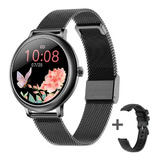 Smartwatch Reloj Inteligente Redondo Cf80 Mujer + Malla 