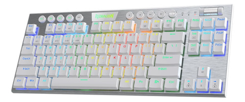 Teclado Gamer Inalámbrico Redragon Horus K621w Tkl Blanc Rgb Idioma Español Latinoamérica Color Del Teclado Blanco