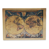 Mapa Planisferio Antiguo 72x53 Cm Decorativo
