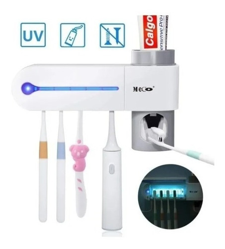 Dispensador De Crema Dental Con Esterilización Uv Cepillos