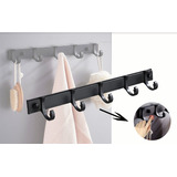 Toallero De Baño De Aluminio Negro, Perchero