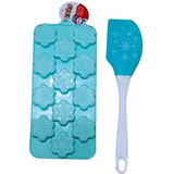 Set 2 Pzas Molde Copo De Nieve Silicona+ Espátula Multiusos 