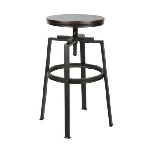 Silla Para Barra Desayunadora Madera Negra Giratoria