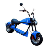 Bike Scooter Elétrica Chopper 2000w 60v Azul Bateria Fixa