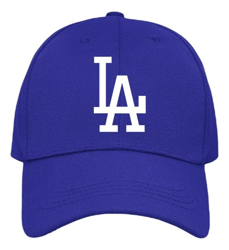 Gorra Azul Los Angeles Logo Terciopelo Beisbol Ajustable