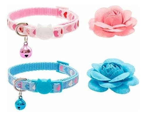 Pupteck 2pcs Collar De Gato Con Accesorios De Flores Extr