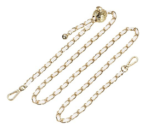 Cadena Plana Correa Ajustable 120cm Para Cartera Gold Blanco