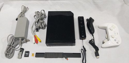 Nintendo Wii Negro, Liberado, Muchos Juegos, Con Control Pro