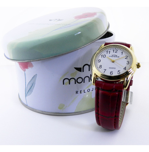 Combo Reloj Montreal Mujer + Cadena + Dije + Estuche Ml1081 