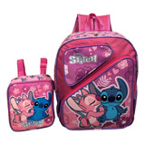 Mochila Escolar Lilo E Stitch E Angel 3b Costa G + Lancheira