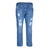 Pantalon Jean Mom Localizado Roturas Recto | Dogma [1068]