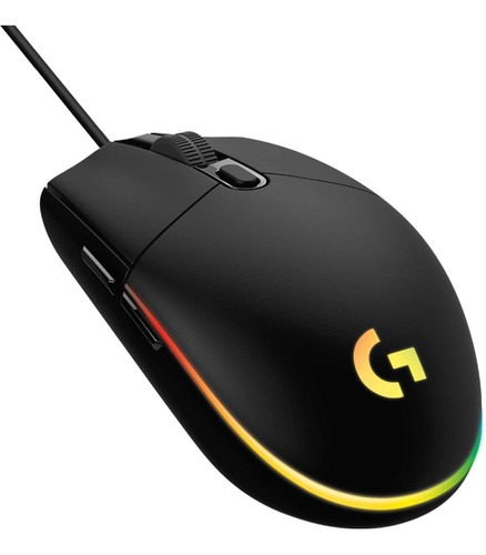 Logitech Negro Mouse Alambrico Sensor Iluminación 6 Botones