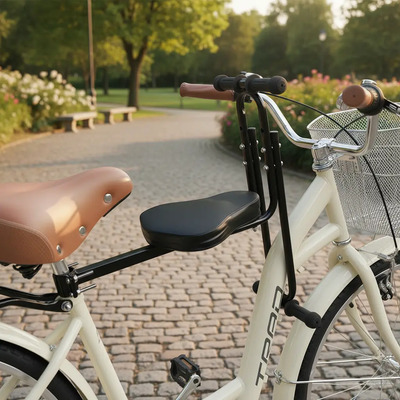 Asiento Central Porta Niños Confortable Para Bicicleta Color Negro | Meses sin interés