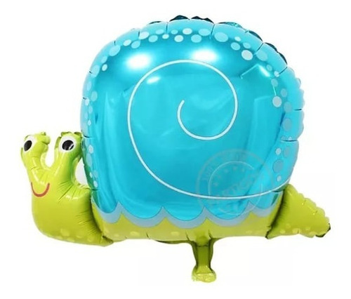 Globo Metalizado Animales Caracol Verde Azul 35cm X 1unid