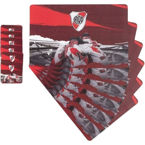 Individuales Y Posavasos River Plate Oficial Pack X 6