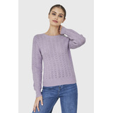 Sweater Punto Fantasía Lurex Lila Nicopoly