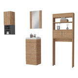 Mueble Lavamanos + Baño + Muro + Espejo Madrid - Miel