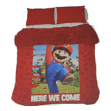 Cobertor Con Borrega De Mario Bros Individual 