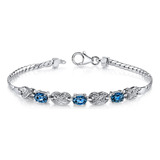 Pulsera Infinita De Topacio Azul Peora London Para Mujer, Pl