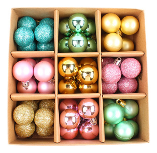 54 Unids/set Hermosa Bola De Colores Navideños Multiestilo N