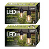 Set 2 Extensión Tira 24 Luces Led Vintage 14.6 Mts Jardin 